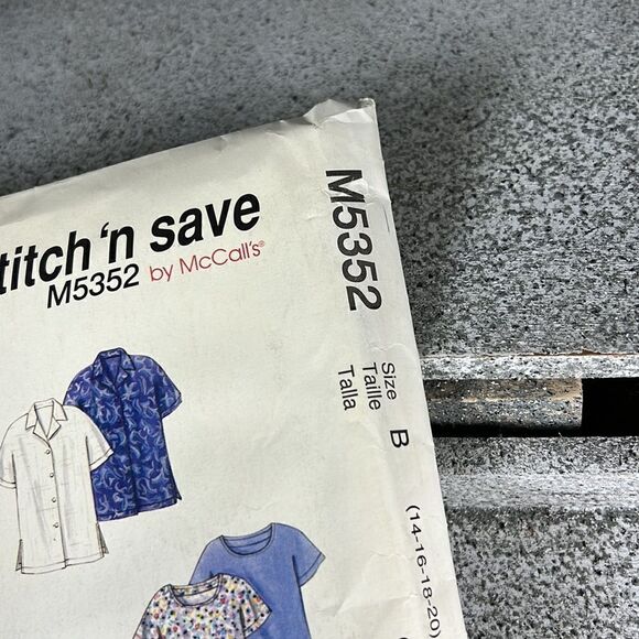 McCall's Patterns M5352 Shirt, Top, Pull-On Skirt & Pants, Size B (14-16-18-20) - Picture 2 of 6